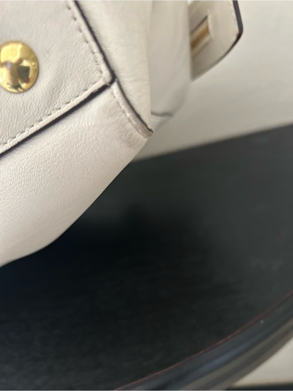 Coach Cream Leather Satchel with Tassels and Gold Hardware - Picture 11 of 16